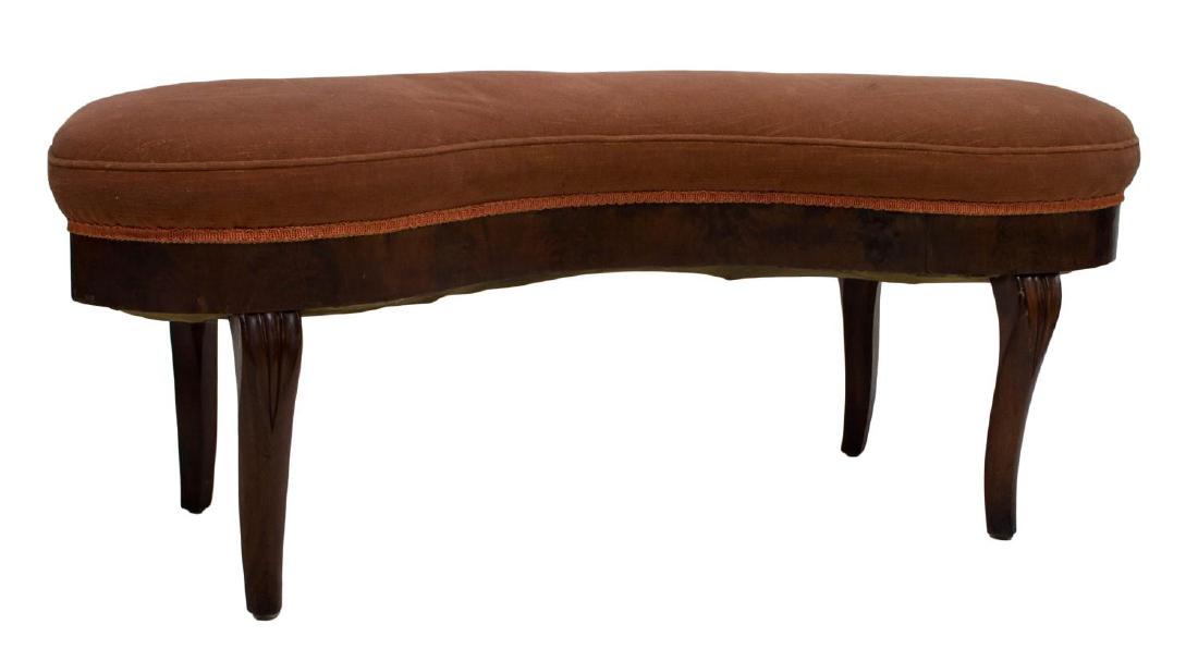 VICTORIAN MAHOGANY UPHOLSTERED BENCH 19TH C (1 of 1)