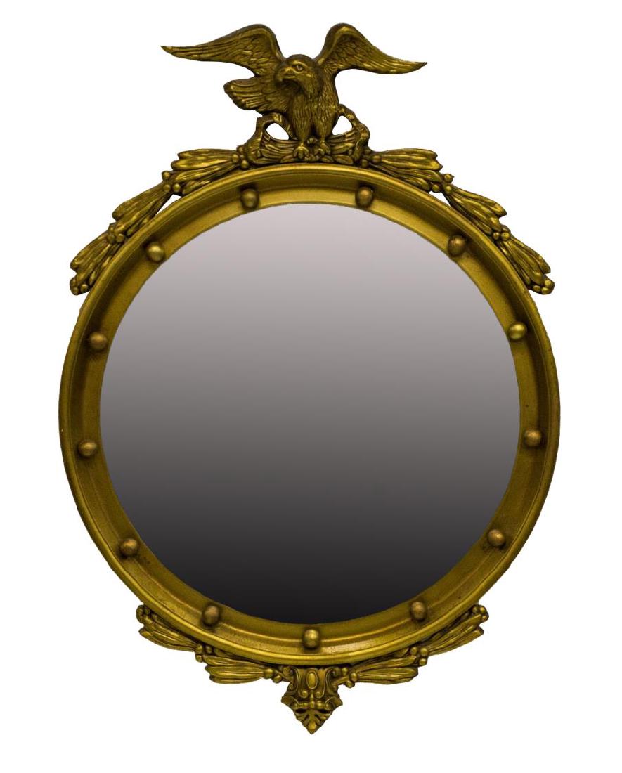 FEDERAL STYLE GILTWOOD EAGLE CONVEX WALL MIRROR (1 of 3)