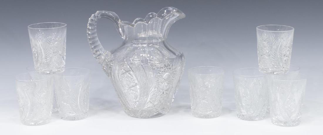 (10)AMERICAN BRILLIANT CUT GLASS PITCHER & GLASSES (1 of 5)