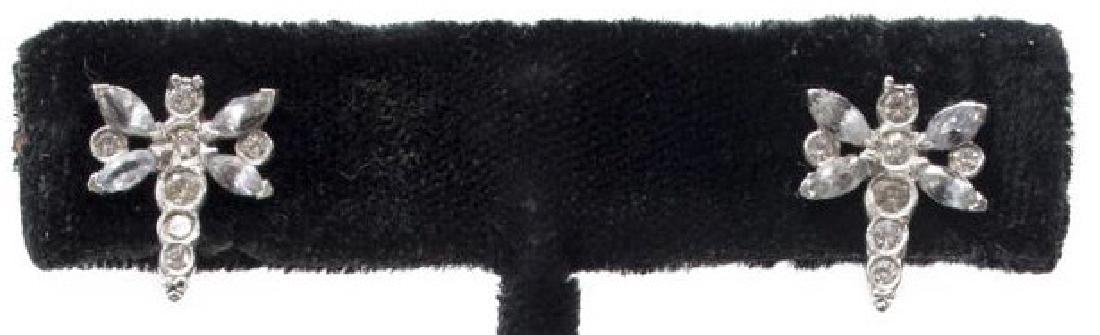 (2) LADIES 14KT GOLD & DIAMOND DRAGONFLY EARRINGS (1 of 3)