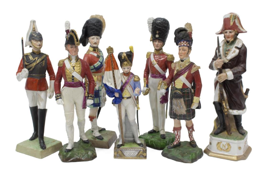 (7)SITZENDORF, CARL THIEME PORCELAIN SOLDIER GROUP (1 of 7)