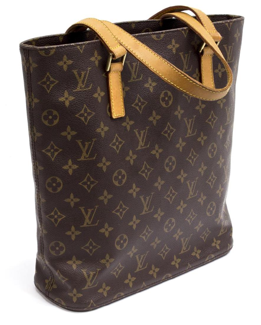 LOUIS VUITTON 'VAVIN GM' MONOGRAM CANVAS TOTE BAG: Louis Vuitton "Vavin GM" tote bag in monogram canvas, having leather trim and handles, the open top above a canvas lined sectioned interior, fitted with snap and zipper pocket, and key tab, spotting, 