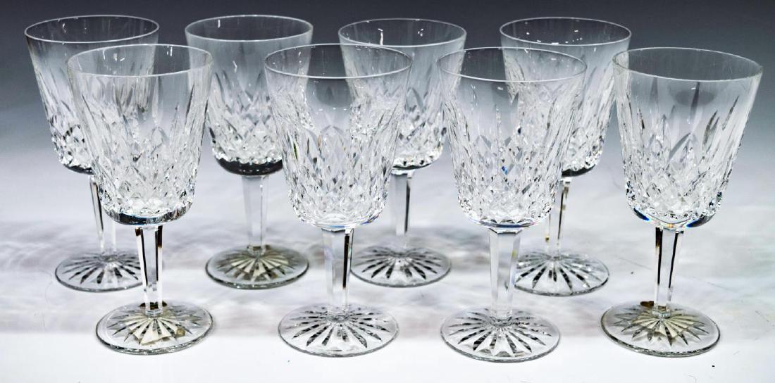 (8) WATERFORD LISMORE CUT CRYSTAL WATER GOBLETS (1 of 3)
