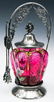 VICTORIAN ART GLASS SILVERPLATE PICKLE CASTOR - 2
