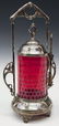 VICTORIAN ART GLASS & SILVERPLATE PICKLE CASTOR