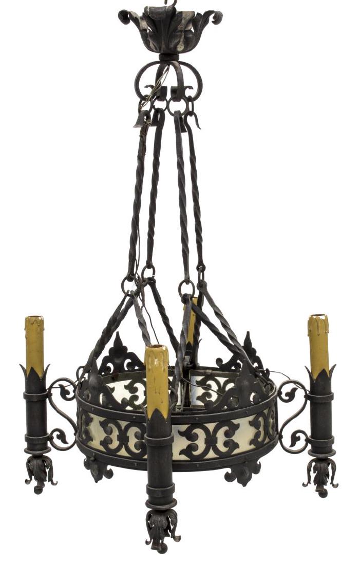 ITALIAN PIERCED WROUGHT IRON 8-LIGHT CHANDELIER (1 of 2)