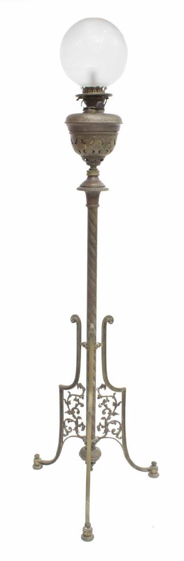 FRENCH AESTHETIC MOVEMENT PIERCED BRASS FLOOR LAMP (1 of 4)