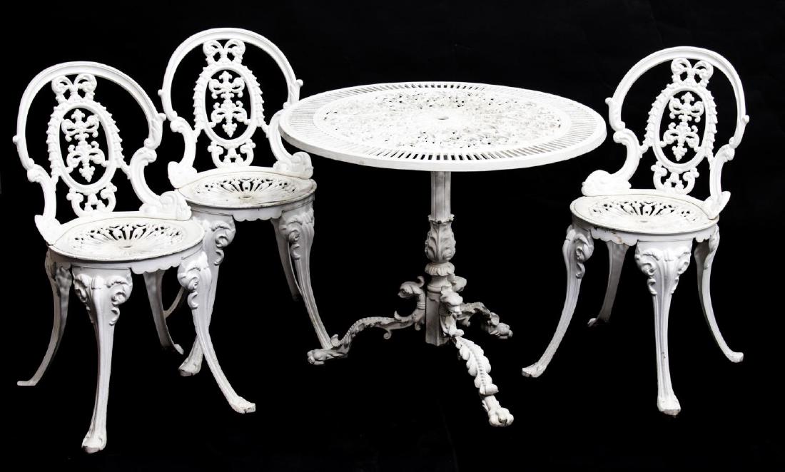 (4) ITALIAN PAINTED ALUMINUM GARDEN TABLE & CHAIRS (1 of 4)