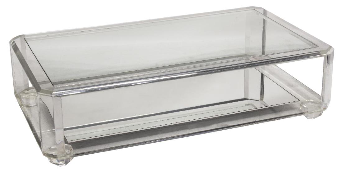 ITALIAN MODERN CLEAR GLASS & PLEXI COFFEE TABLE (1 of 2)