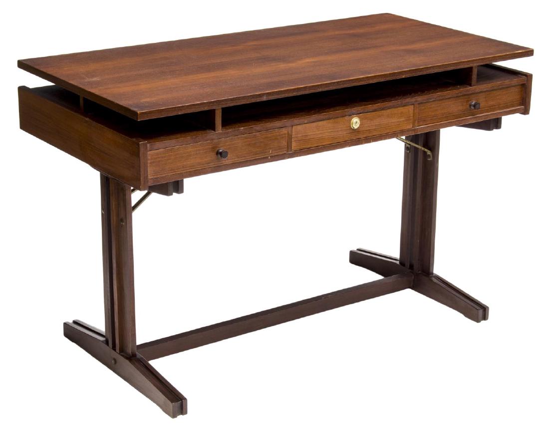 ITALIAN MID CENTURY MODERN TEAK WRITING DESK 1960 (1 of 3)