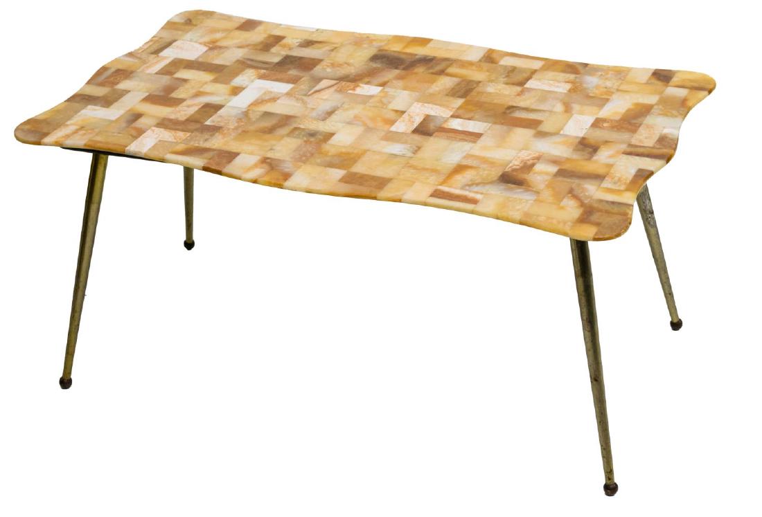 ITALIAN MID-CENTURY MODERN ONYX/BRASS COFFEE TABLE (1 of 3)