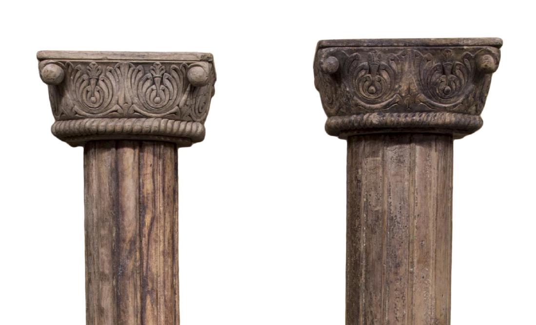 BRITISH COLONIAL STYLE CARVED TEAK COLUMN SUPPORTS (1 of 2)