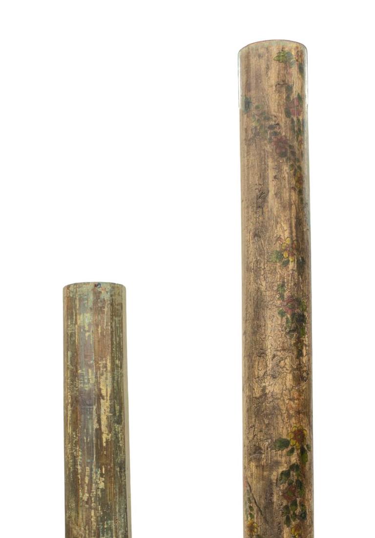 (2) ARCHITECTURAL POLYCHROME CARVED WOODEN COLUMNS (1 of 3)
