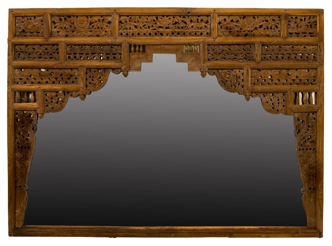 SOUTHEAST ASIAN ARCHITECTURAL CARVED WALL MIRROR (1 of 4)