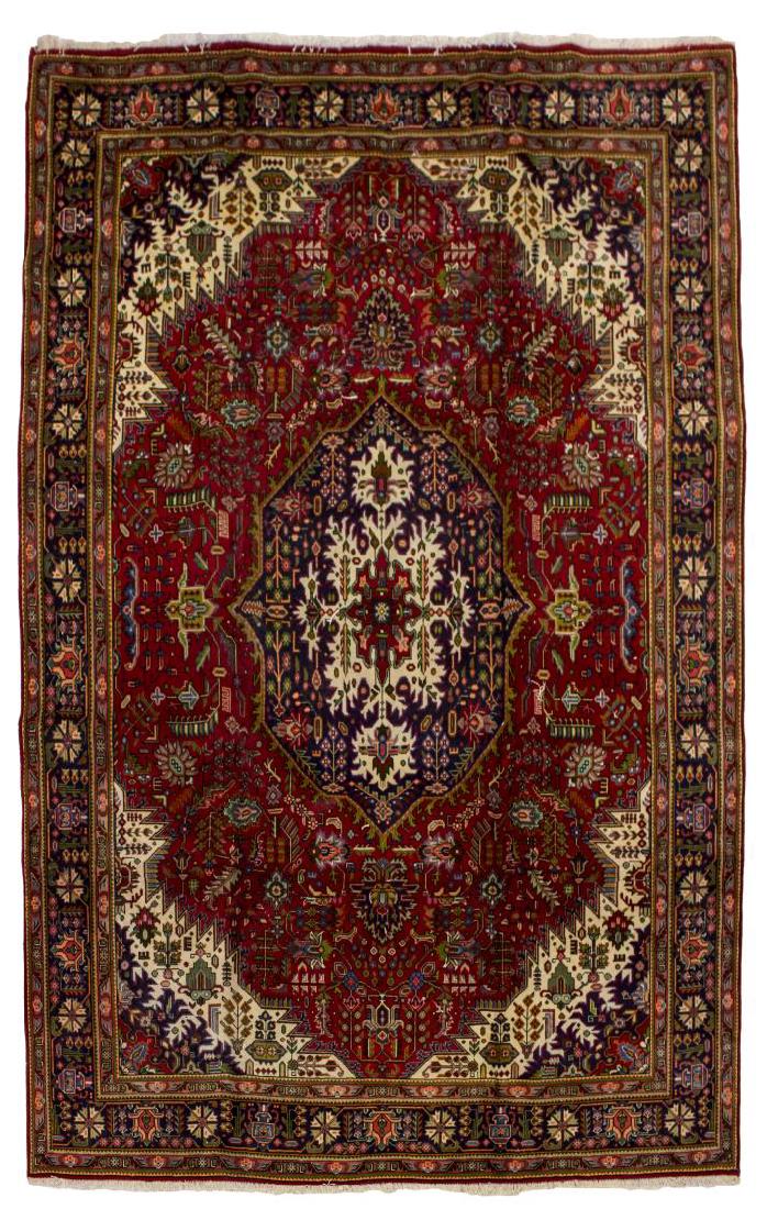 HAND TIED PERSIAN TABRIZ RUG, APPROX 12'4" X 9'6" (1 of 2)