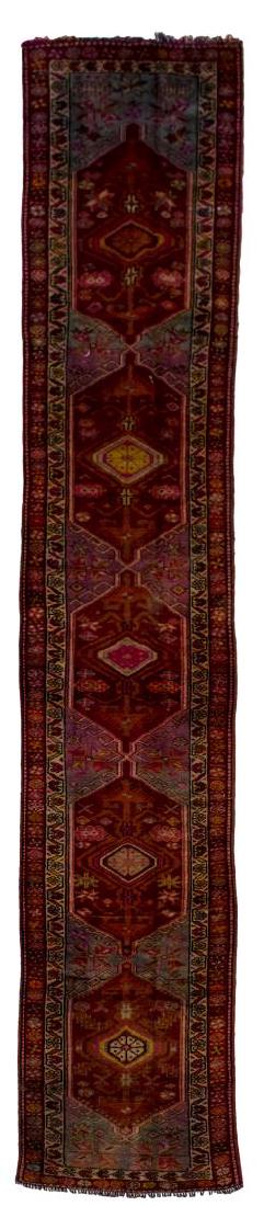 HAND TIED PERSIAN TABRIZ RUNNER RUG, 14' 7" X 3' (1 of 3)