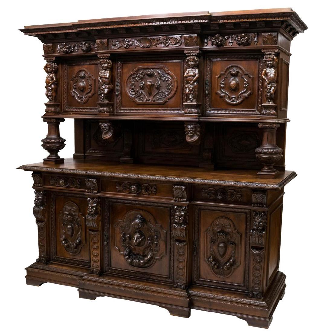 VERY FINE RENAISSANE REVIVAL CARVED SIDEBOARD (1 of 10)