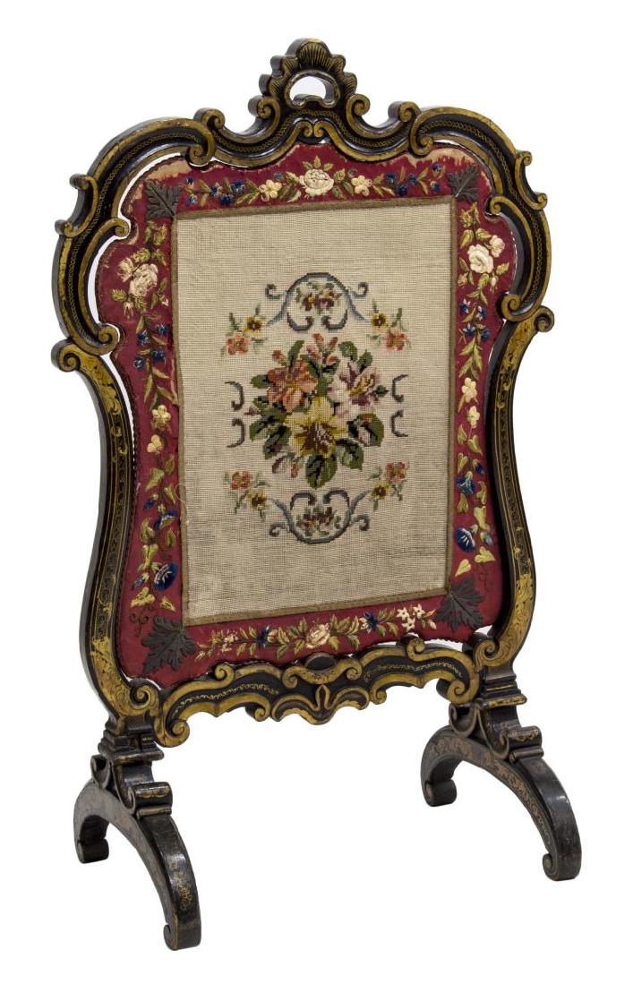 FRENCH LOUIS XV STYLE HAND SEWN FIRE SCREEN (1 of 2)