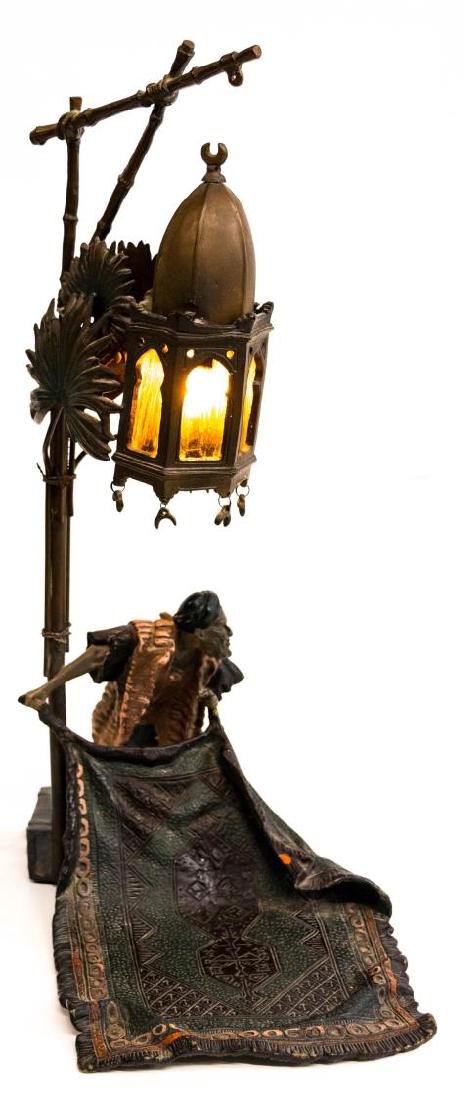 FRANZ BERGMAN (1861-1936) BRONZE RUG MERCHAND LAMP (1 of 5)