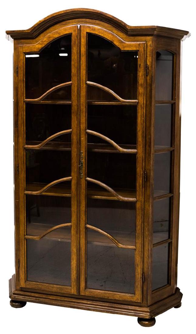 CHARLES X STYLE CARVED OAK GLAZED 2 DOOR CABINET (1 of 2)