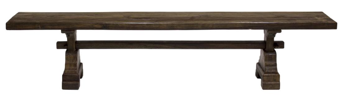 DUTCH COLONIAL STYLE CARVED LONG FARM BENCH (1 of 2)