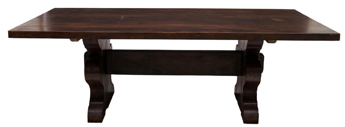 COLONIAL STYLE MONASTERY TRESTLE FORM DINING TABLE (1 of 2)