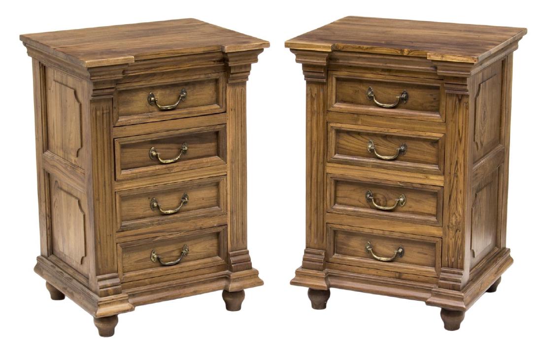 (2) TEAKWOOD FOUR DRAWER SIDE CABINETS (1 of 2)