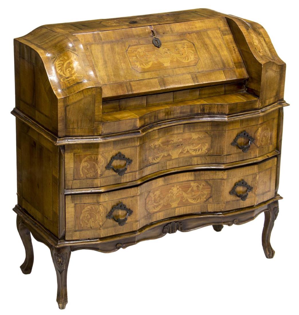 ITALIAN INLAID PATCHWORK FALL FRONT SECRETARY (1 of 3)