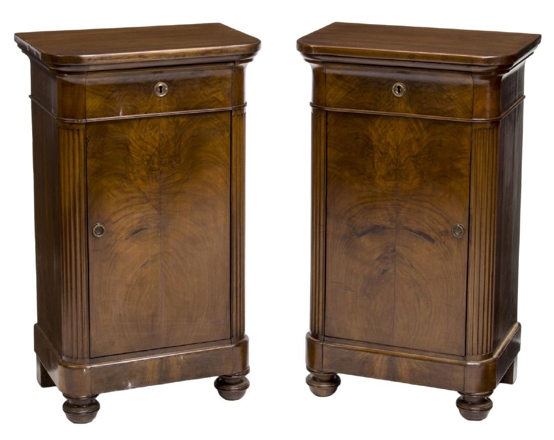 (PAIR) CHARLES X MAHOGANY BEDSIDE CABINETS (1 of 2)