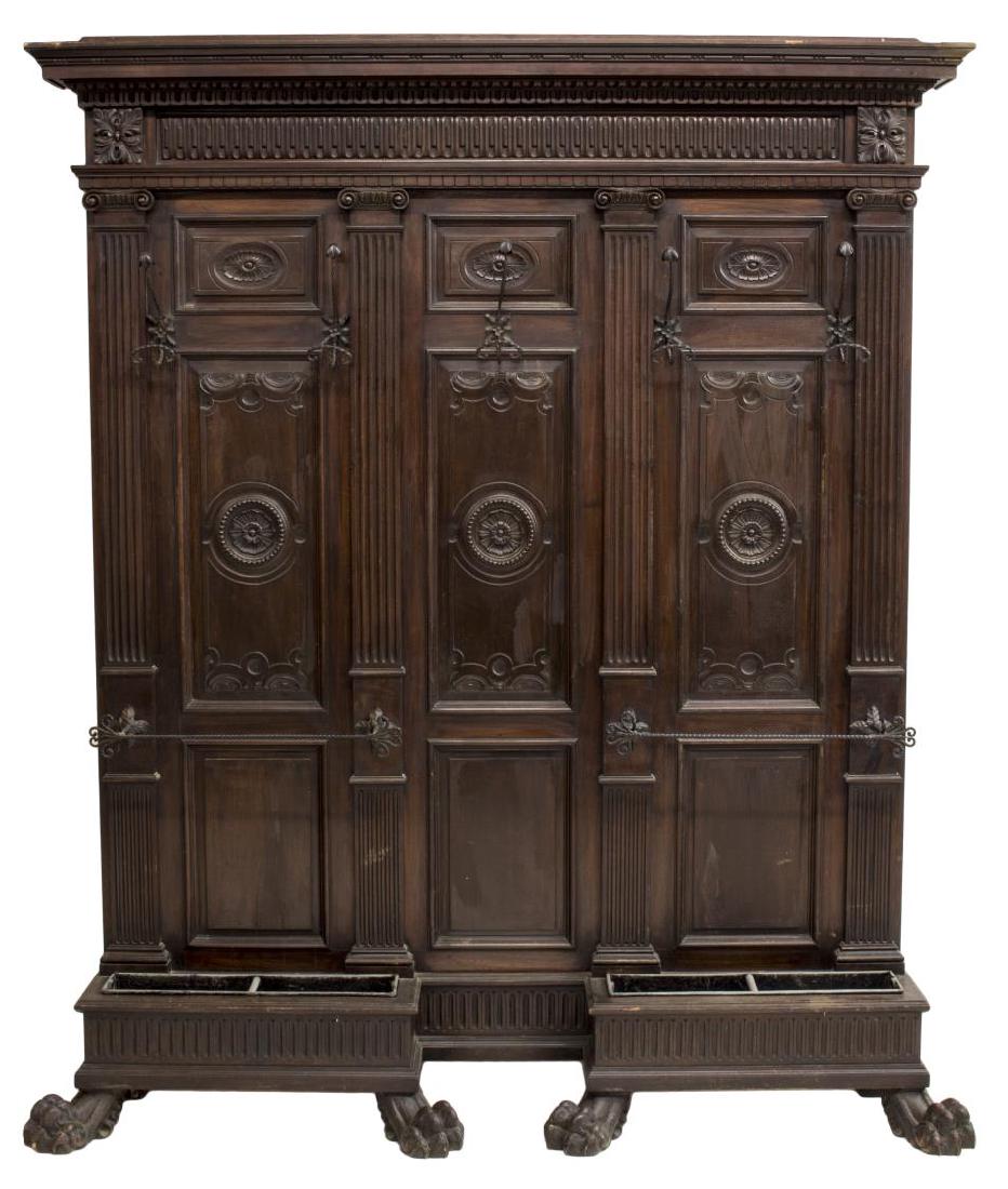 ITALIAN RENAISSANCE REVIVAL CARVED HALL TREE 19THC (1 of 1)