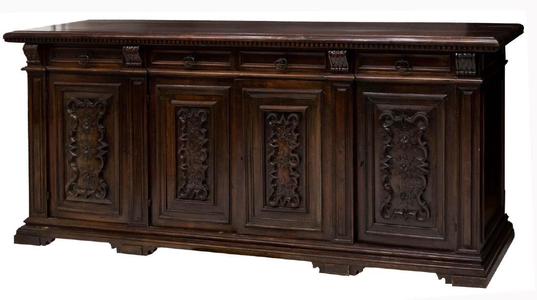 ITALIAN BAROQUE STYLE WALNUT SIDEBOARD EARLY 20THC (1 of 4)