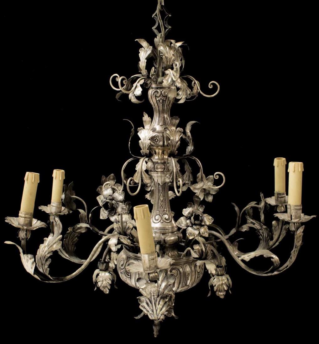 MAISON BAGUES SILVERPLATE 6-LIGHT CHANDELIER (1 of 2)