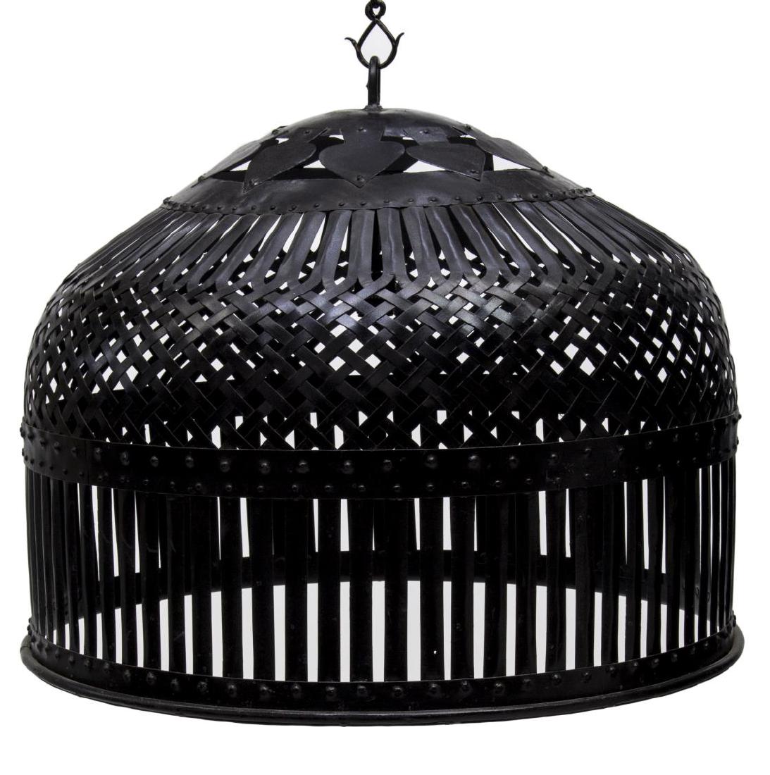 CONTINENTAL ROUND WOVEN METAL 1-LIGHT CEILING LAMP (1 of 1)