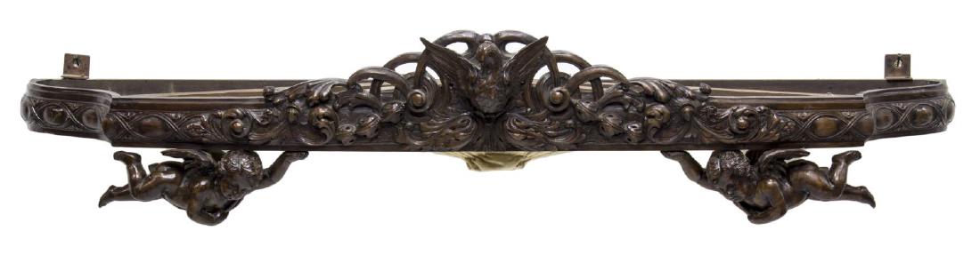 ITALIAN CARVED WALNUT WINDOW OR BED CORNCE TOP (1 of 3)