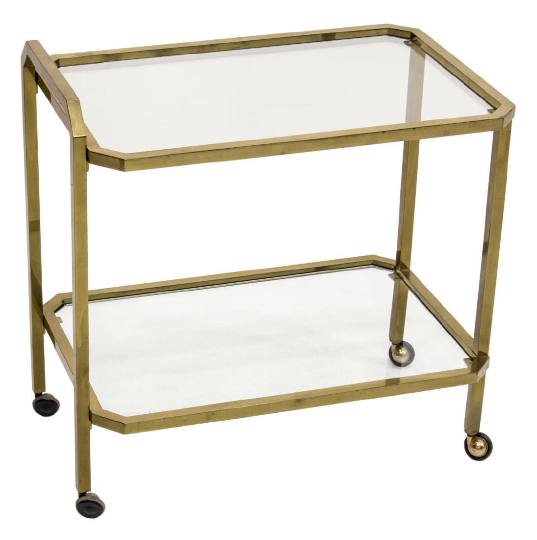 ITALIAN MID-CENTURY MODERN BRASS SERVICE CART (1 of 2)