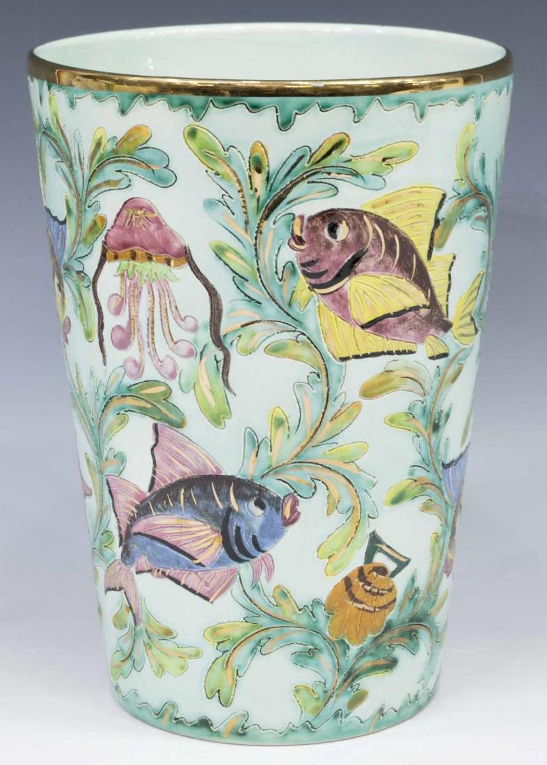 CERART MONACO MIDCENTURY MODERN MAJOLICA FISH VASE (1 of 7)