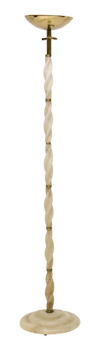 ITALIAN CARVED ONYX & GILT METAL STANDING LAMP (1 of 2)