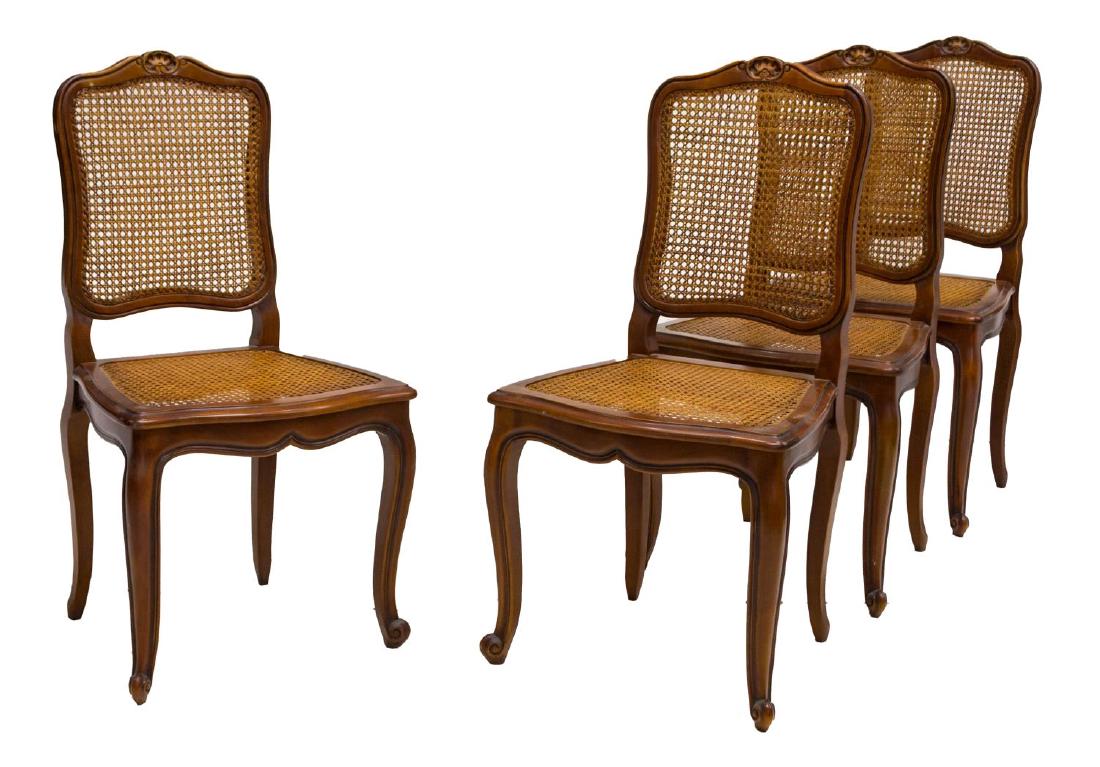 (4) LOUIS XV STYLE CARVED CANED SIDE CHAIRS (1 of 2)