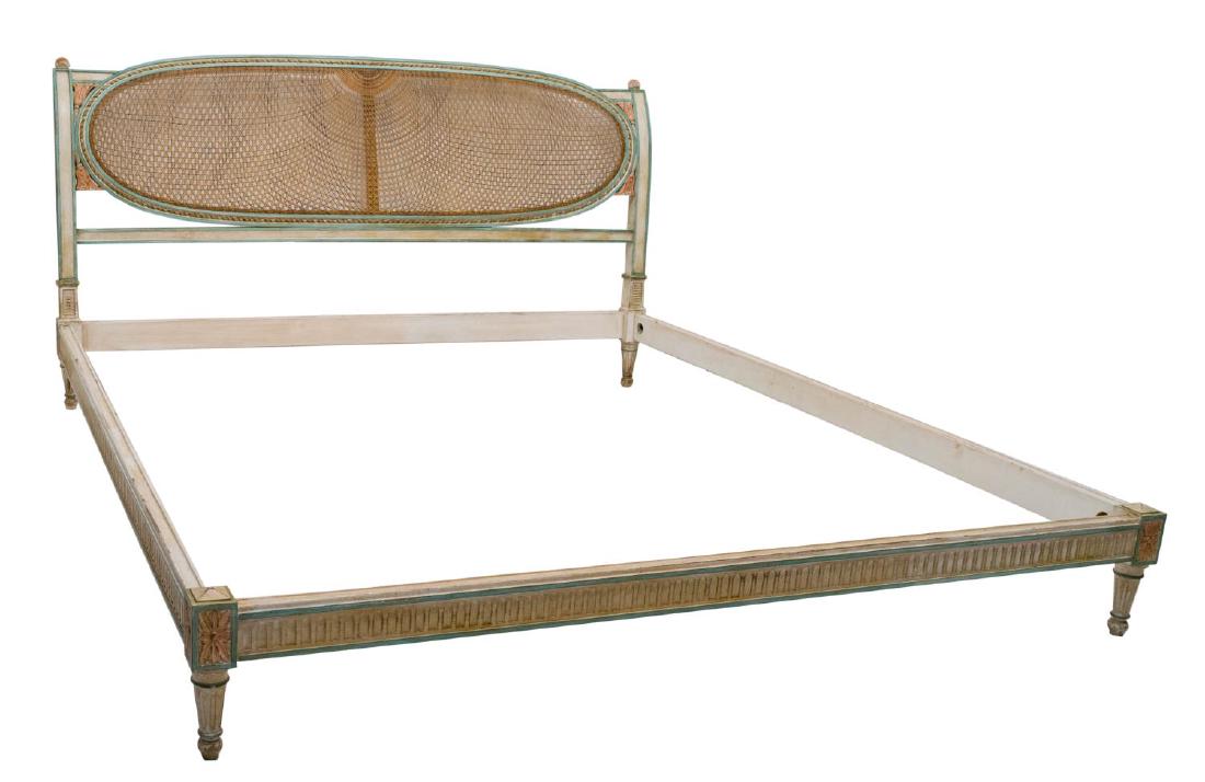 VINTAGE FRENCH LOUIS XVI STYLE PAINTED DOUBLE BED (1 of 2)