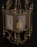 ITALIAN BRASS & GLASS HEXAGONAL HANGING LANTERN - 2