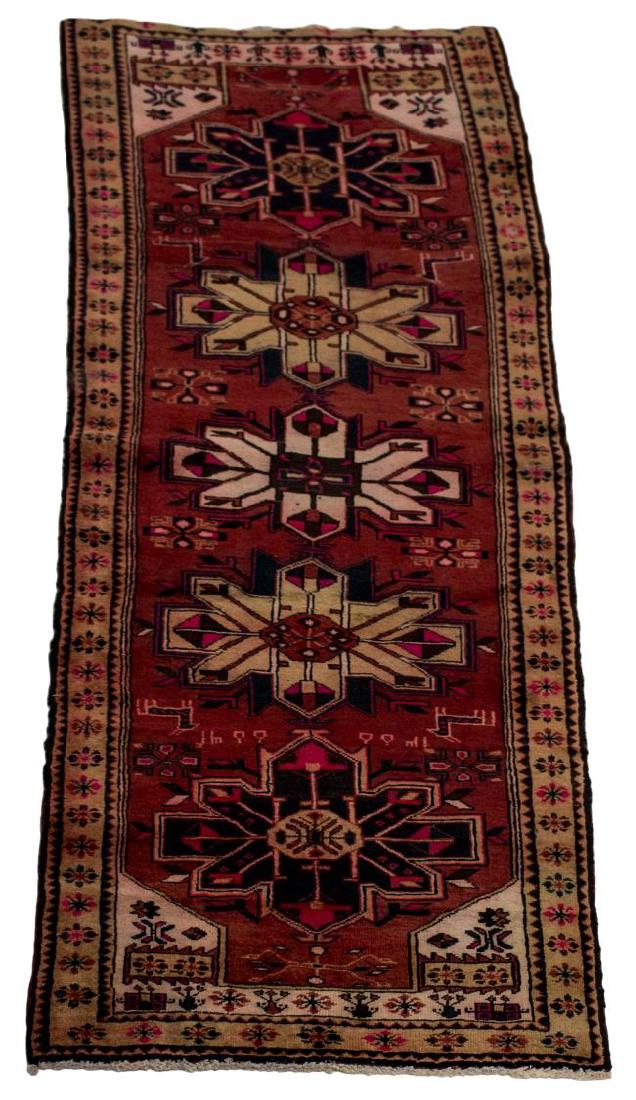 HAND TIED PERSIAN KAZAK RUNNER RUG, 10' 2" X 3' 3" (1 of 3)
