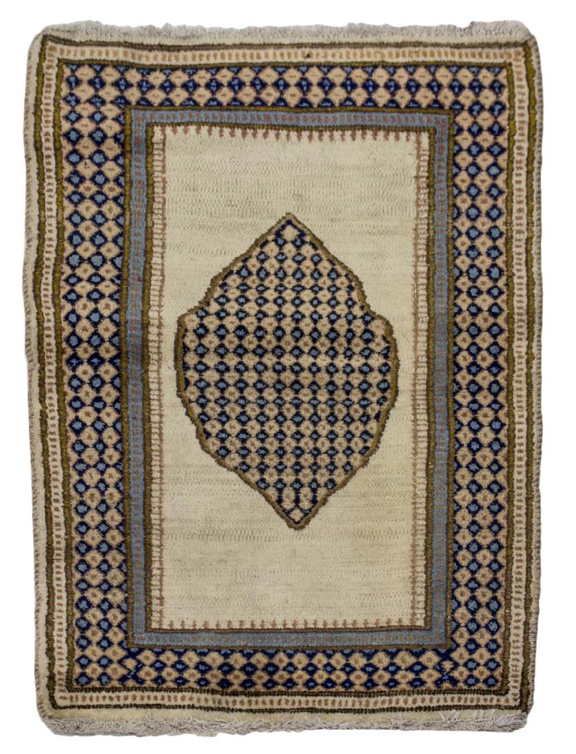 HAND TIED PERSIAN KERMAN RUG, 3'6" x 1'8" (1 of 2)