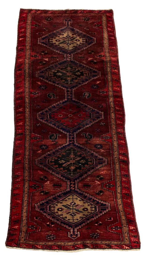 HAND TIED PERSIAN TABRIZ RUNNER RUG, 9' X 3' 2" (1 of 3)