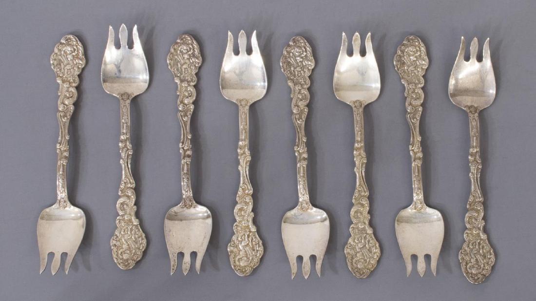 (8) GORHAM 'VERSIALLES' STERLING ICE CREAM FORKS (1 of 3)