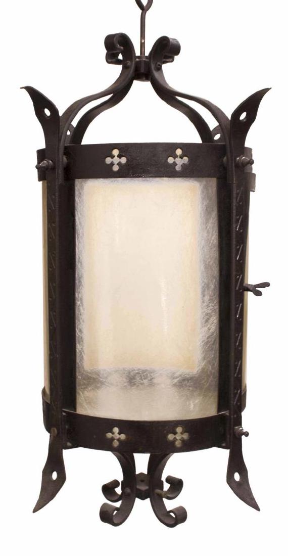 ITALIAN WROUGHT IRON HANGING LANTERN LAMP (1 of 2)