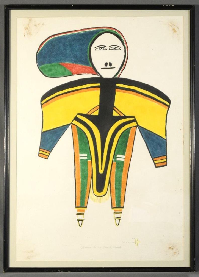 Inuit ltd.ed.stonecut sgnd. (Jessie) Oonark/Manuk: Inuit ltd.ed.stonecut sgnd. (Jessie) Oonark/Manuk n.3/50,29 1/2" x 20", "Woman".