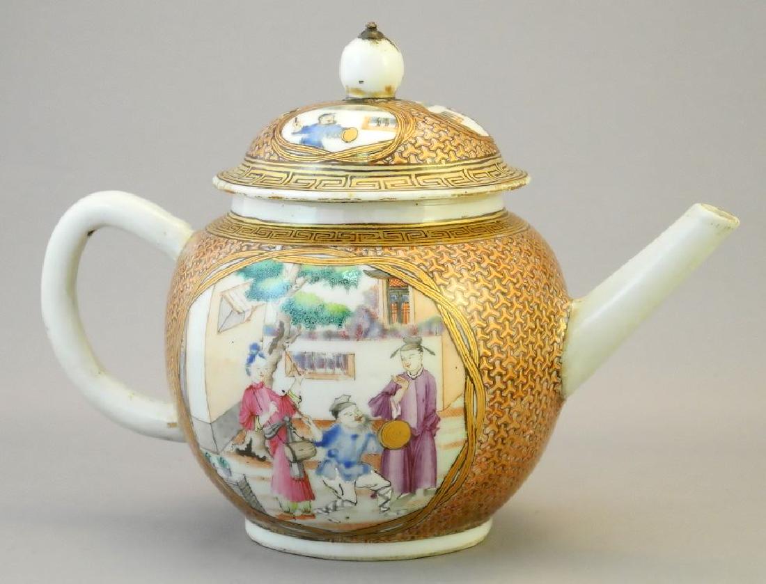 Late 18th. century Chinese Export teapot, 5 1/4". (1 of 6)