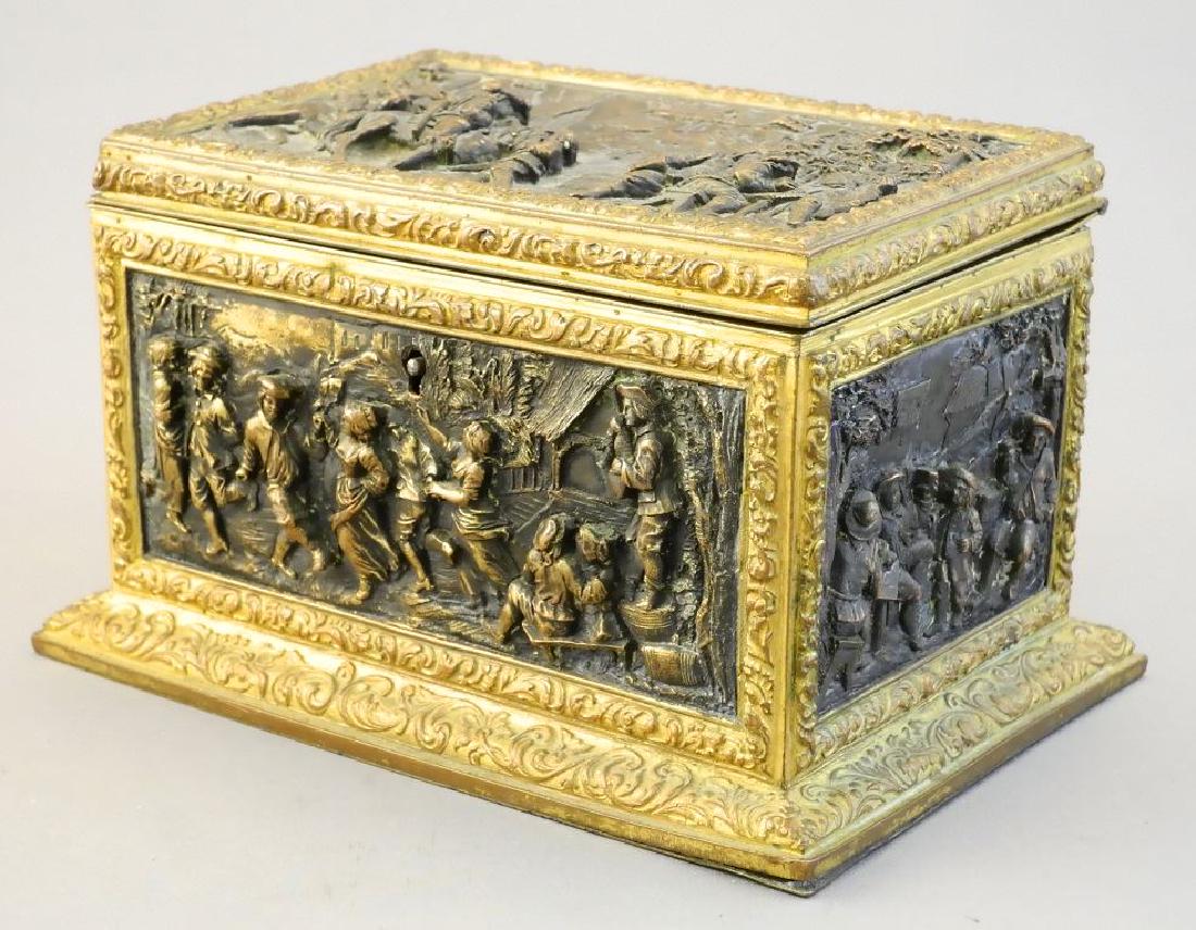 Late 19th. century French repousse dresser box signed (1 of 7)