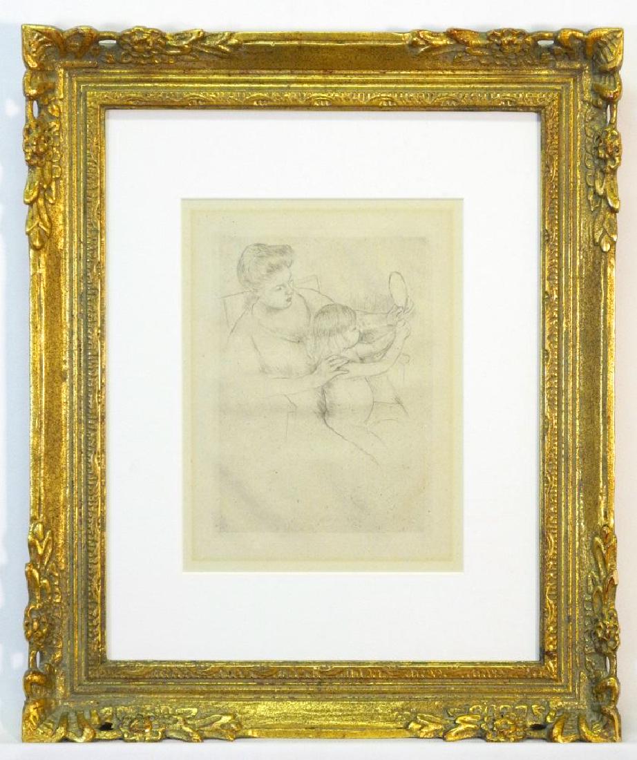 Drypoint etching attr. to Mary Cassatt, 9 3/4" x 7 (1 of 6)