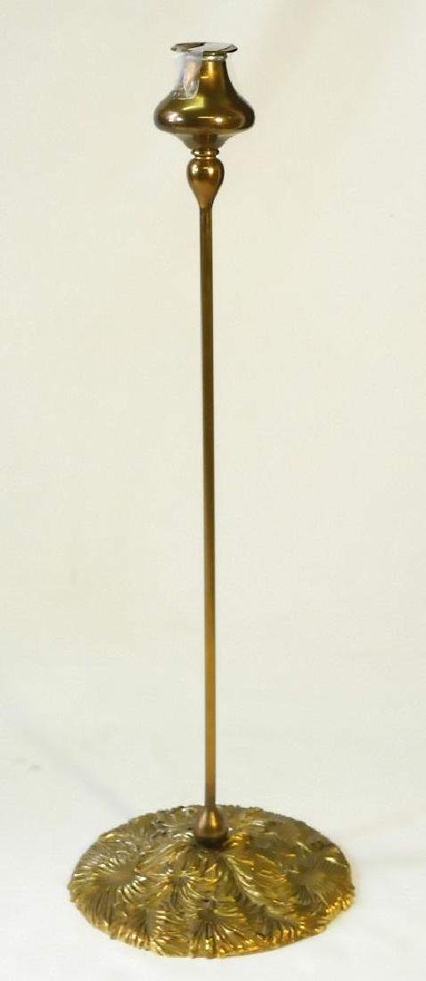 Art Nouveau brass candlestick-base marked B & H(Bradley (1 of 2)